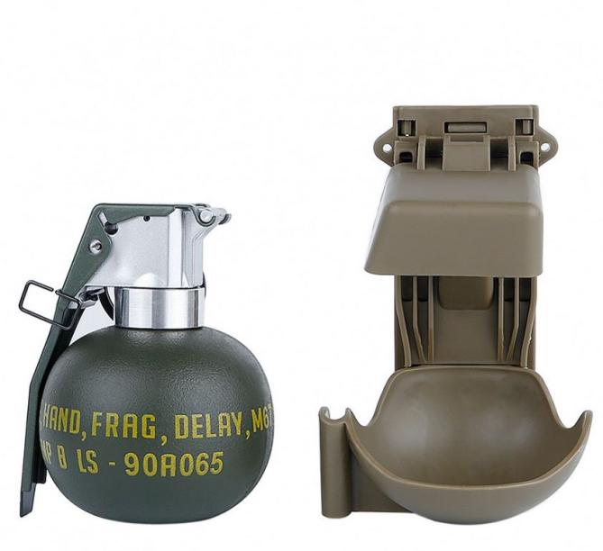 Wosport Dummy Grenade M67 mit Mount für Molle Systeme Tan